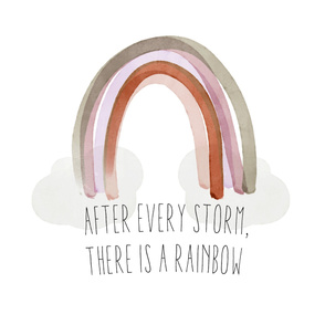 54" baby blanket: after every storm there is a rainbow + neutral rainbow no. 1