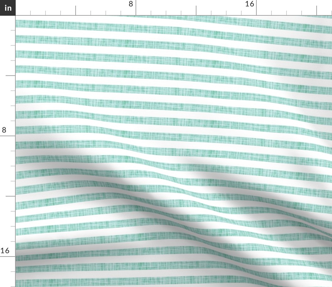 aqua linen 1/2" horizontal stripes