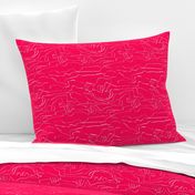 Eros Hot Pink Abstract Landscape Drawing