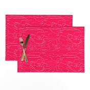 Eros Hot Pink Abstract Landscape Drawing