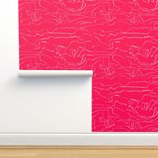 Eros Hot Pink Abstract Landscape Drawing