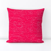 Eros Hot Pink Abstract Landscape Drawing