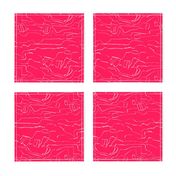 Eros Hot Pink Abstract Landscape Drawing