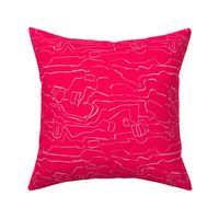 Eros Hot Pink Abstract Landscape Drawing