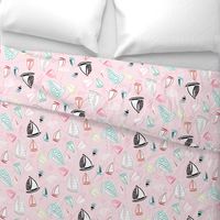 ditzy summer sailboats - pink