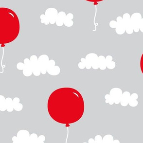 red balloons MED red and white grey || canada day canadian july 1st