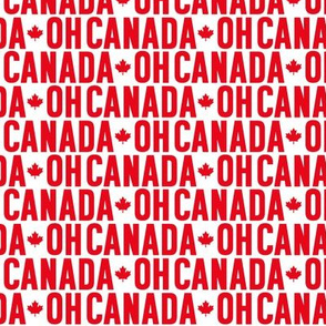 oh canada red on white canadian maple leafs UPPERcase || canada day july 1st