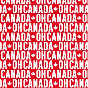 oh canada white on red canadian maple leafs UPPERcase || canada day july 1st
