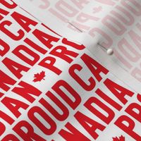 proud canadian red on white canadian maple leafs UPPERcase || canada day july 1st