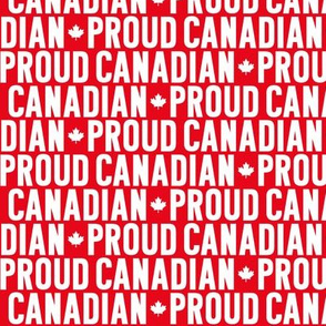 proud canadian white on red canadian maple leafs UPPERcase || canada day july 1st