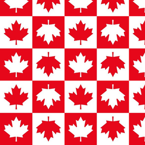 checkered squares MED maple leafs red and white maple leaves || canada day canadian july 1st