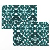 Tie Dye teal mosaic shibori Wallpaper