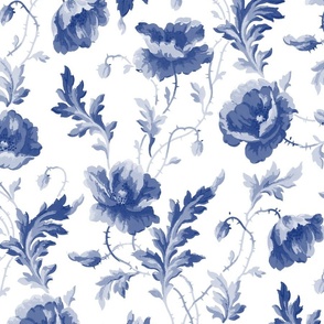 Poppies For Dorothy ~ Willow Ware Blue and White 