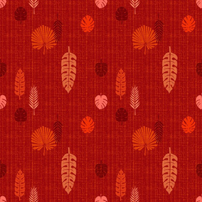 Mid Century Tiki leaves red