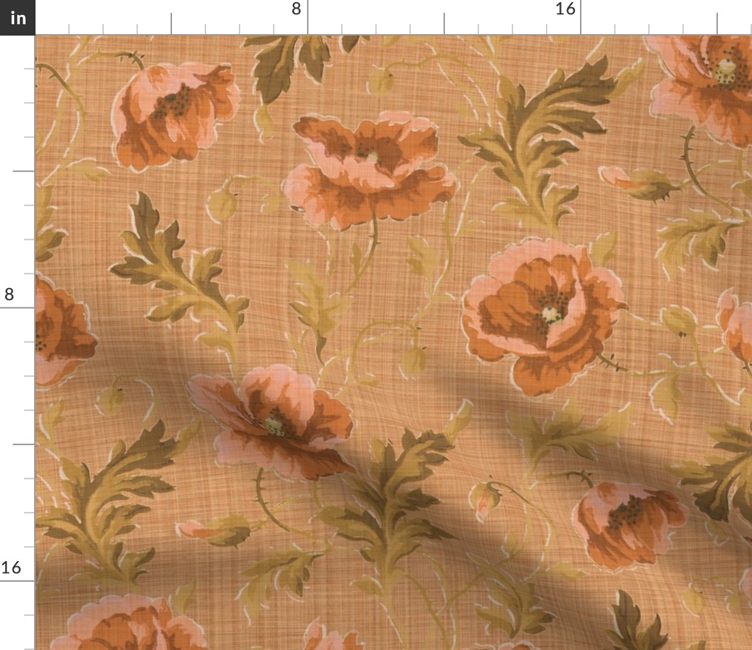 Poppies For Dorothy ~ Autumn Sunset Linen Luxe  