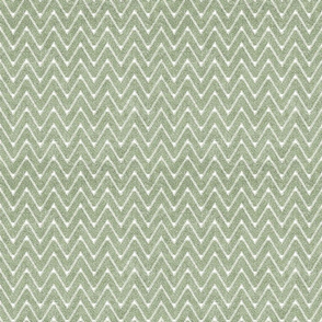 Dusty Sage Green and White Velvet Chevron