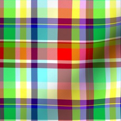 Madras in Red Green Yellow Purple and Sky Blue