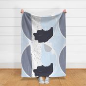 METRE // Blue abstract play mat round for boys circle play mat