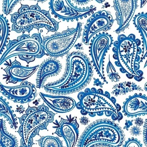 blue painted paisley