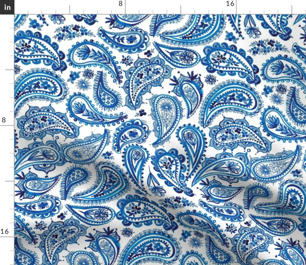 blue painted paisley
