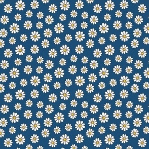 Summer Daisies on navy - tiny scale