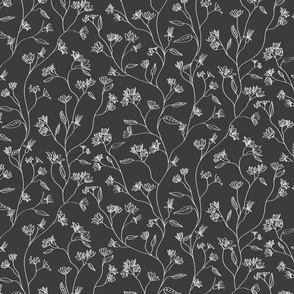 Floral design in grayscale