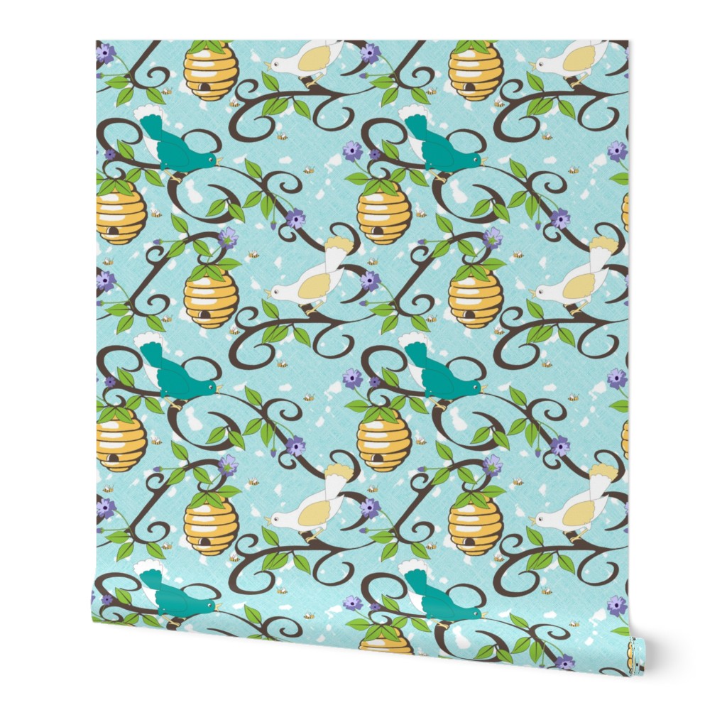 All About the Birds and the Bees in Spring  - Aqua