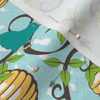 All About the Birds and the Bees in Spring  - Aqua