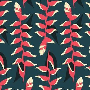 Heliconia Flower - dark green