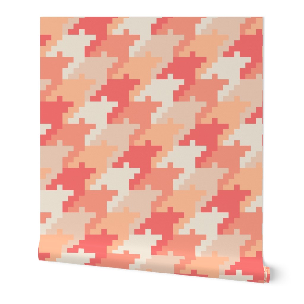 Peach Fuzz retro houndstooth check