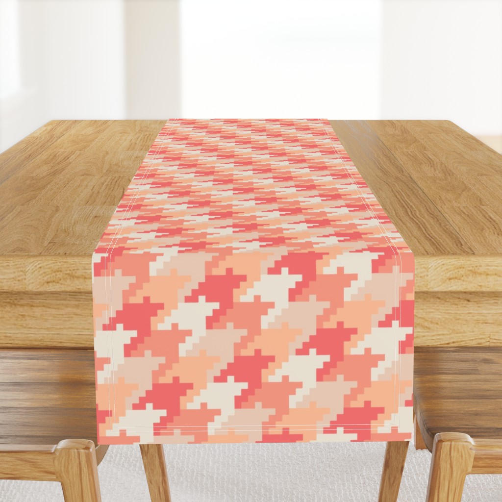 Peach Fuzz retro houndstooth check