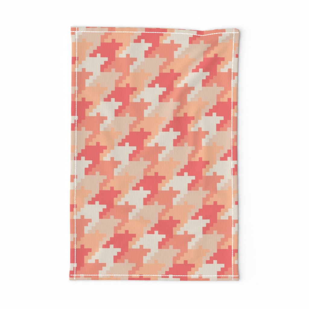 Peach Fuzz retro houndstooth check