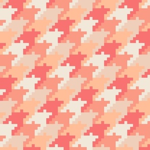 Peach Fuzz retro houndstooth check