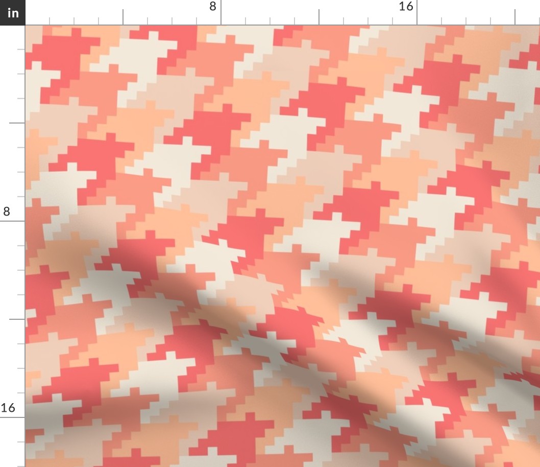 Peach Fuzz retro houndstooth check