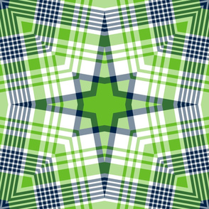 The Navy and the Green: Star Plaid - Large Scale