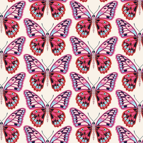 springtime butterflies pattern - cream