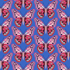 springtime butterflies pattern - blue