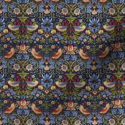 William Morris ~ Strawberry Thief ~ Bright Blue ~ Wee Small