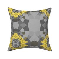 Yellow and Gray Pixellated Fractal