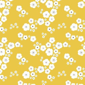 Romantic poppy flowers boho gipsy summer blossom ochre yellow SMALL
