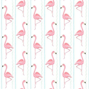 flamingo stripe white