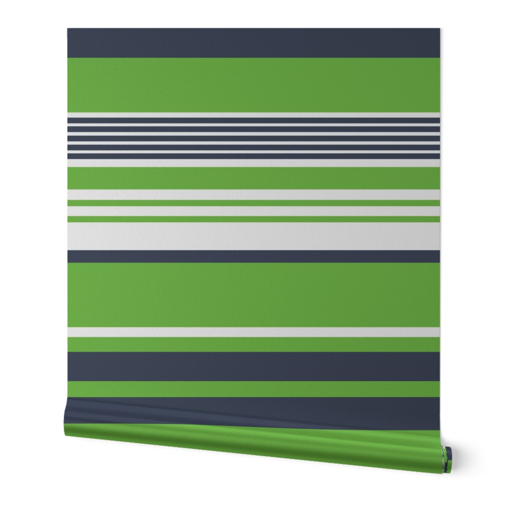 The Navy and the Green: Horizontal Stripes - Large Scale