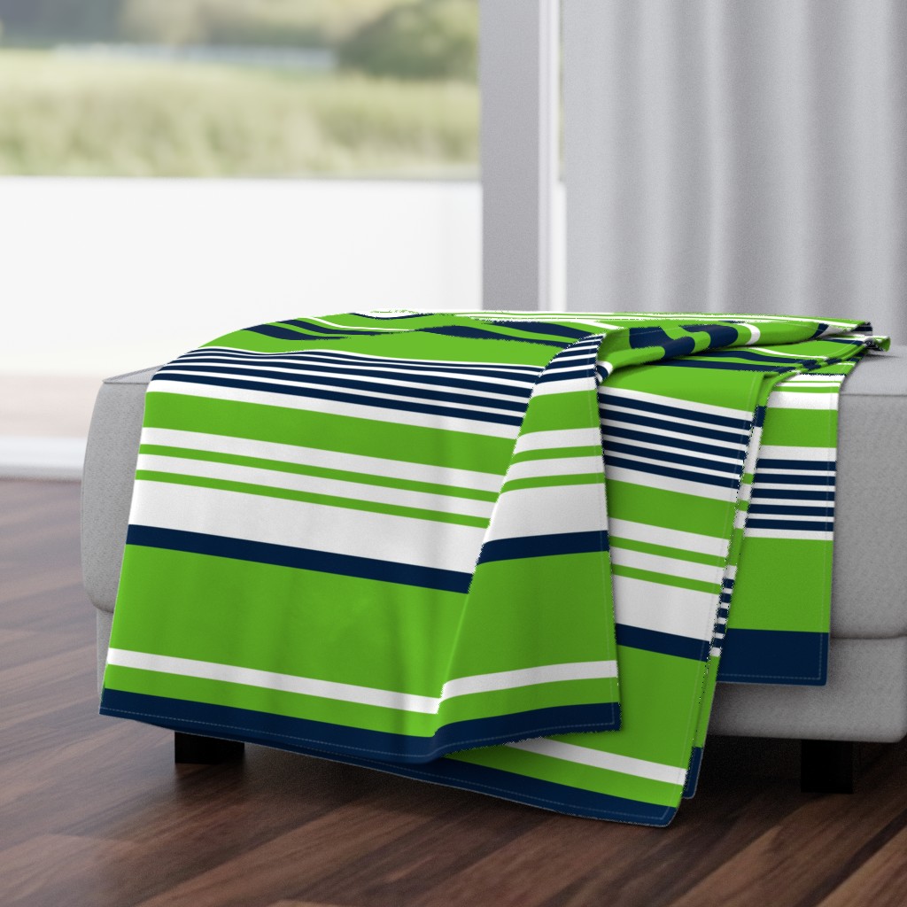 The Navy and the Green: Horizontal Stripes - Large Scale