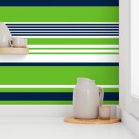 The Navy and the Green: Horizontal Stripes - Large Scale