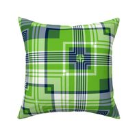The Navy and the Green: Squared Plaid - Large Scale