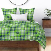 The Navy and the Green: Squared Plaid - Large Scale