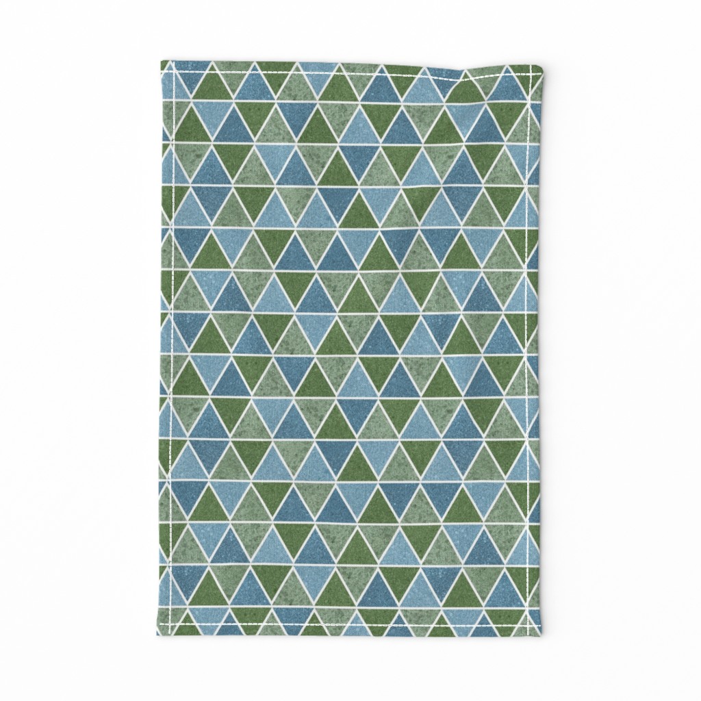 textured triangles - blue and green