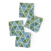 textured triangles - blue and green