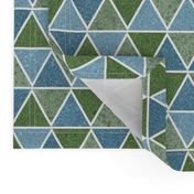 textured triangles - blue and green