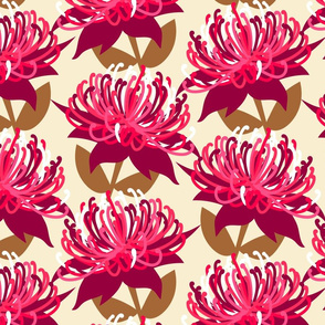 Waratah Australian Flora - cream 